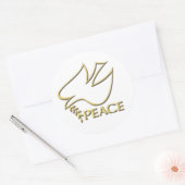 Peace Dove Peace Sign Schöne Schönheit Runder Aufkleber (Umschlag)