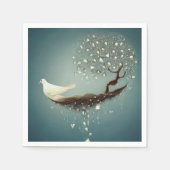 Peace Dove & Pearl Tree Serviette (Vorderseite)