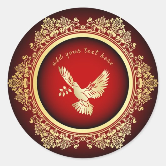 Peace Dove Round Sticker (Vorderseite)