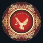 Peace Dove Round Sticker<br><div class="desc">Vielen Dank für Ihr Interesse am Lioness Den Store. Erstellt mit allen möglichen Gegenständen für Ihren Alltag. Karo alle phantastischen Designs & Merchandise, die von #Zazzle gedruckt und verkauft wurden, entworfen und erstellt von Designer Nora Perez auf #TheLionessDen Auch. Ich nehme Anfragen, ich kann jedes Bilddesign für Sie auf viele...</div>