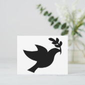 Peace Dove Silhouette Black Postkarte (Stehend Vorderseite)