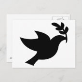 Peace Dove Silhouette Black Postkarte (Vorne/Hinten)