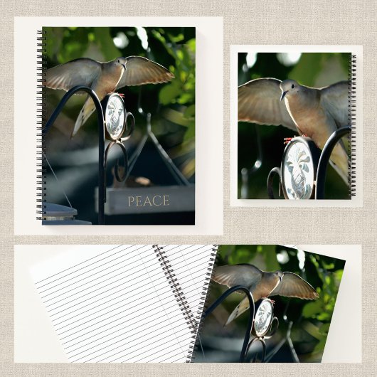 Peace Dove Spread Wings Fotografisch Notizblock