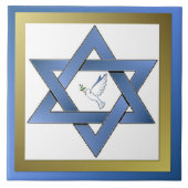 Peace Dove Star von David Keramik Tile Fliese (Vorderseite)