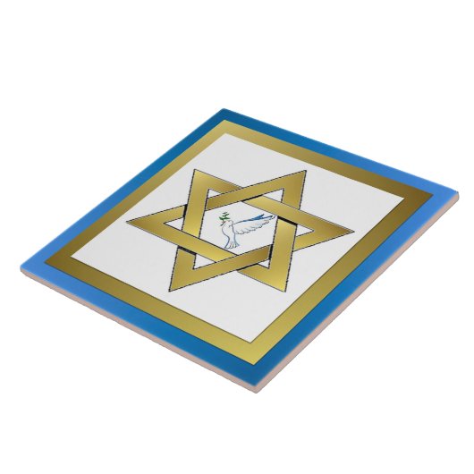 Peace Dove Star von David Keramik Tile Fliese (Seite)