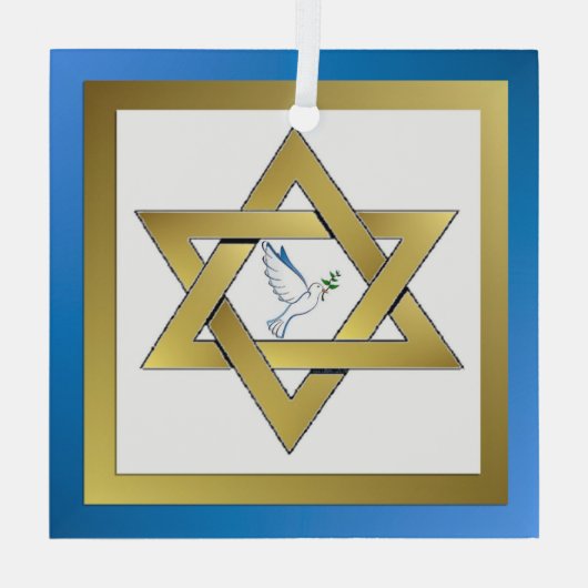 Peace Dove Star von David Ornament (Rückseite)