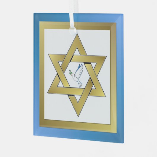 Peace Dove Star von David Ornament Aus Glas (Vorderseite links)