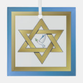 Peace Dove Star von David Ornament Aus Glas (Vorderseite)