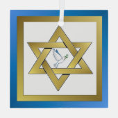 Peace Dove Star von David Ornament Aus Glas (Rückseite)