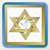 Peace Dove Star von David Square Paper Untersetzer (Vorderseite)