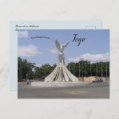 Peace Dove Statue in Lomé Togo Postkarte (Vorne/Hinten)