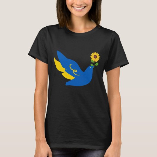 Peace Dove Sunflower Ukraine - STAND MIT UKRAINE T-Shirt (Vorderseite)