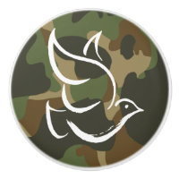 PEACE Dove Symbol Sign - Hippie Khaki Camouflage