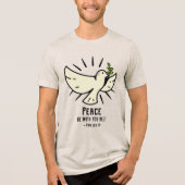 Peace Dove T-Shirt - "Friede sei mit euch allen!" Tri-Blend Shirt (Vorderseite)