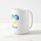 Peace Dove Ukraine Flag Herz Kaffeetasse (VorderseiteRechts)