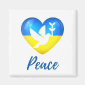 Peace Dove Ukraine Flag Herz Magnet (Vorne)