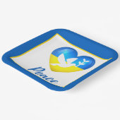 Peace Dove Ukraine Flag Herz Pappteller (Gewinkelt)