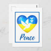 Peace Dove Ukraine Flag Herz Postkarte (Vorne/Hinten)