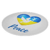 Peace Dove Ukraine Flag Herz Schneidebrett (Ecke)