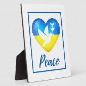 Peace Dove Ukraine Flag Herztablett Fotoplatte (Seite)