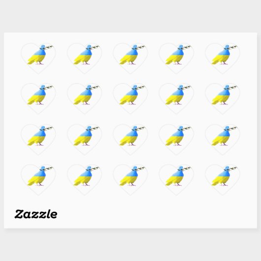 Peace Dove Ukraine Flag Sticker - Freiheit (Blatt)