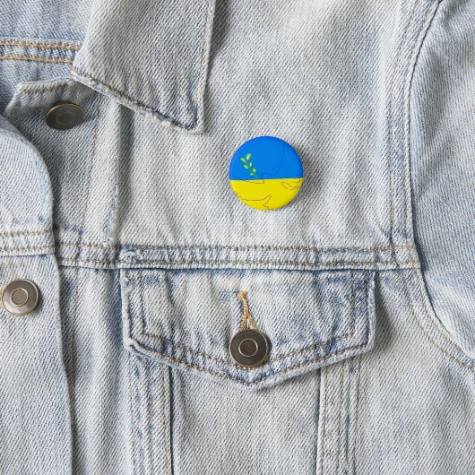 Peace dove ukraine handbemalt button (Beispiel)
