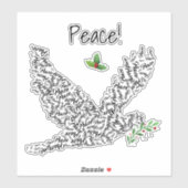 Peace Dove und Holly Sticker (Blatt)