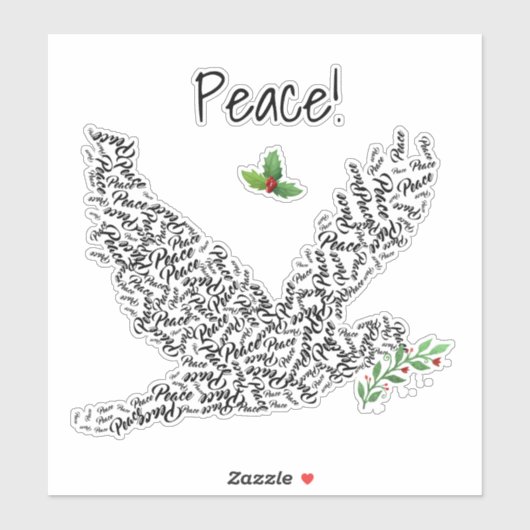 Peace Dove und Holly Sticker (Blatt)
