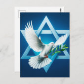 Peace Dove und Star von David Blue Postkarte (Vorne/Hinten)