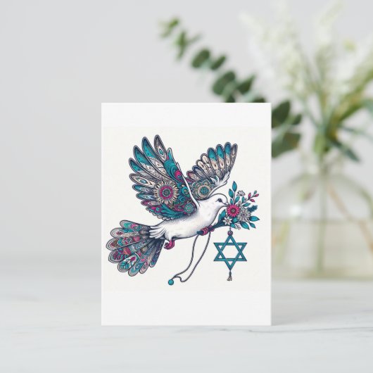 Peace Dove und Star von David Blume Postkarte (Stehend Vorderseite)