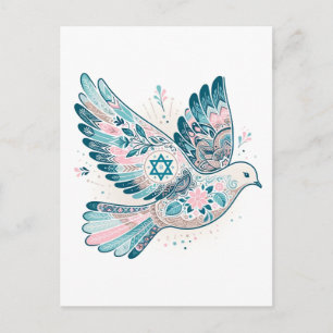 Peace Dove und Star von David Boho Postkarte