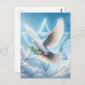 Peace Dove und Star von David Clouds Postkarte (Vorne/Hinten)