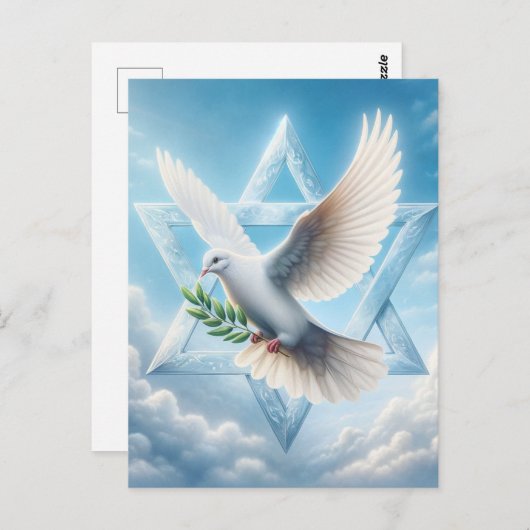 Peace Dove und Star von David Clouds Postkarte (Vorne/Hinten)