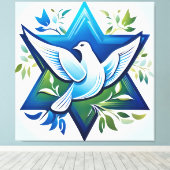 Peace Dove und Star von David Leinwanddruck (Insitu (Holzboden))