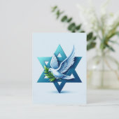 Peace Dove und Star von David Postkarte (Stehend Vorderseite)