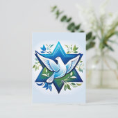 Peace Dove und Star von David Postkarte (Stehend Vorderseite)