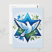 Peace Dove und Star von David Postkarte (Vorne/Hinten)