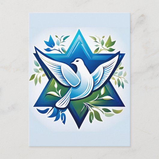 Peace Dove und Star von David Postkarte (Vorderseite)