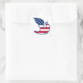 Peace Dove US Patriotic Design Quadratischer Aufkleber (Tasche)