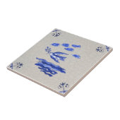 Peace Dove w/Olive Branch Blue Delft 1600s Repro  Fliese (Seite)