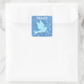 Peace Dove Weihnachtskleber Quadratischer Aufkleber (Tasche)