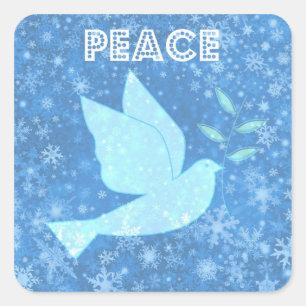 Peace Dove Weihnachtskleber Quadratischer Aufkleber