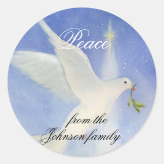 Peace Dove Weihnachtskleber Runder Aufkleber