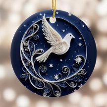 Peace Dove White Bird Imitats Papercraft Weihnacht