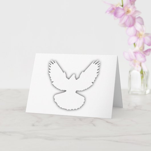 Peace Dove White w Shadow einfach elegant Karte (Orchidee)