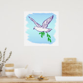 Peace Dove with Olive Branch Art Poster (Küche)