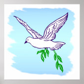 Peace Dove with Olive Branch Art Poster (Vorne)