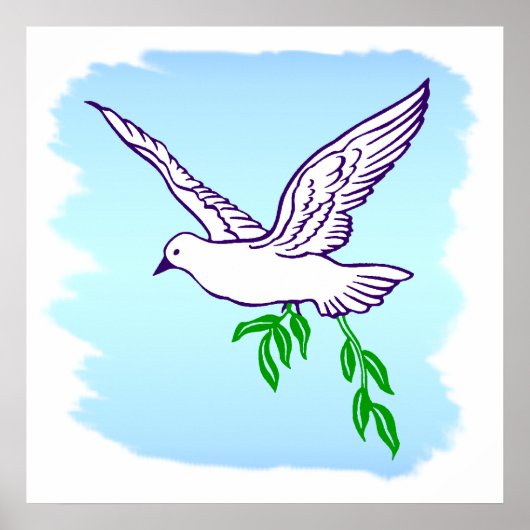 Peace Dove with Olive Branch Art Poster (Vorne)