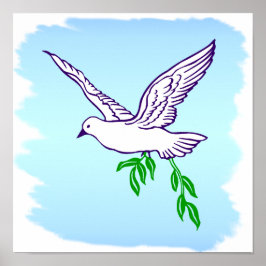 Peace Dove with Olive Branch Art Print Poster