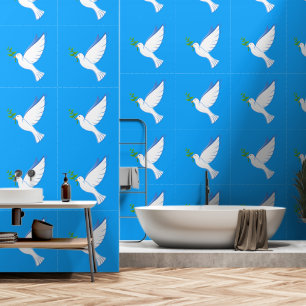 Peace Dove with Olive Branch on Blue Sky Tapete